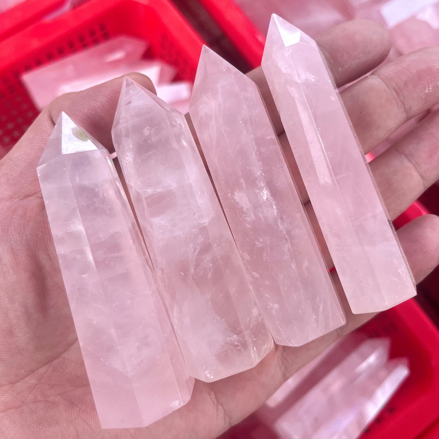 Rose Quartz Crystal Tower