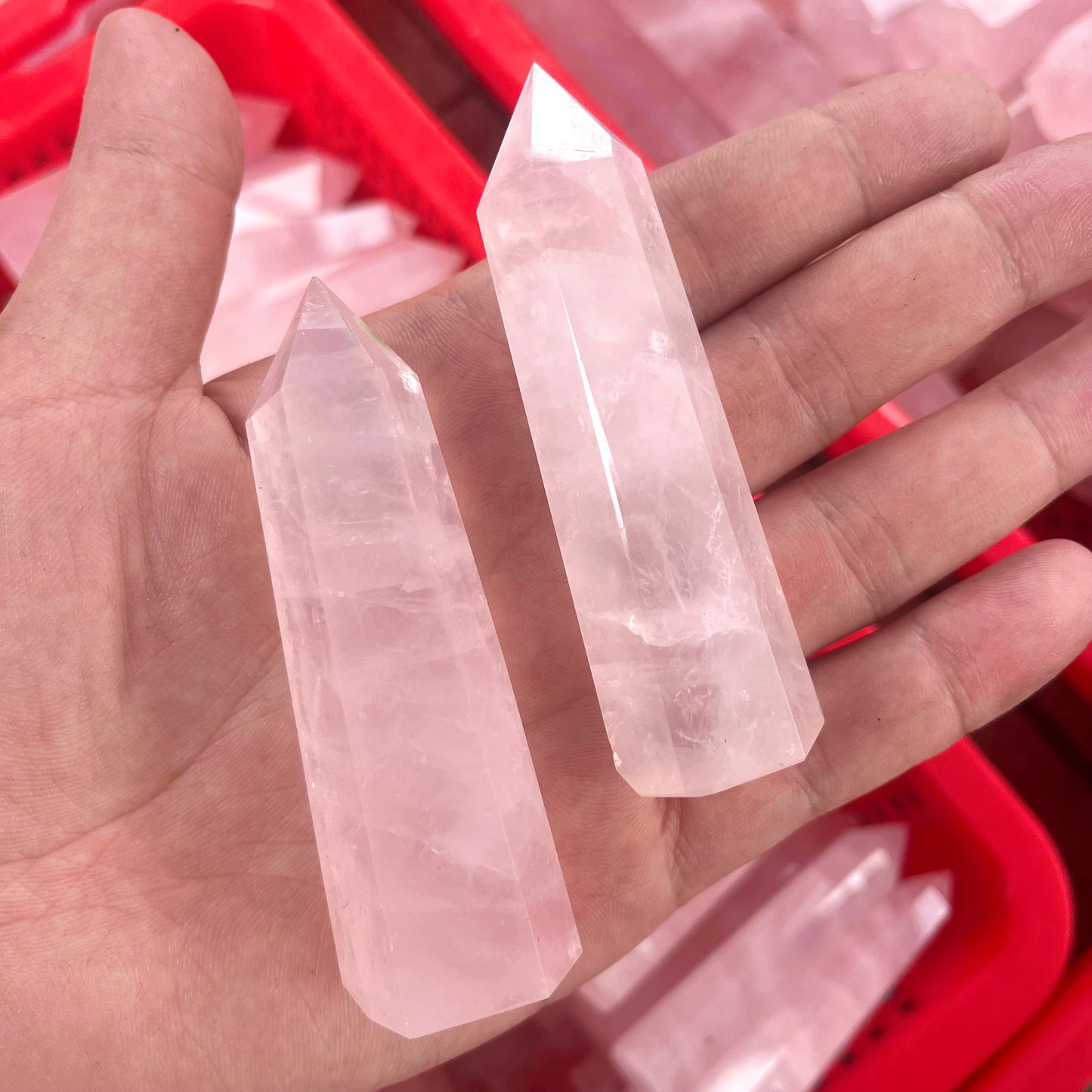 Rose Quartz Crystal Tower