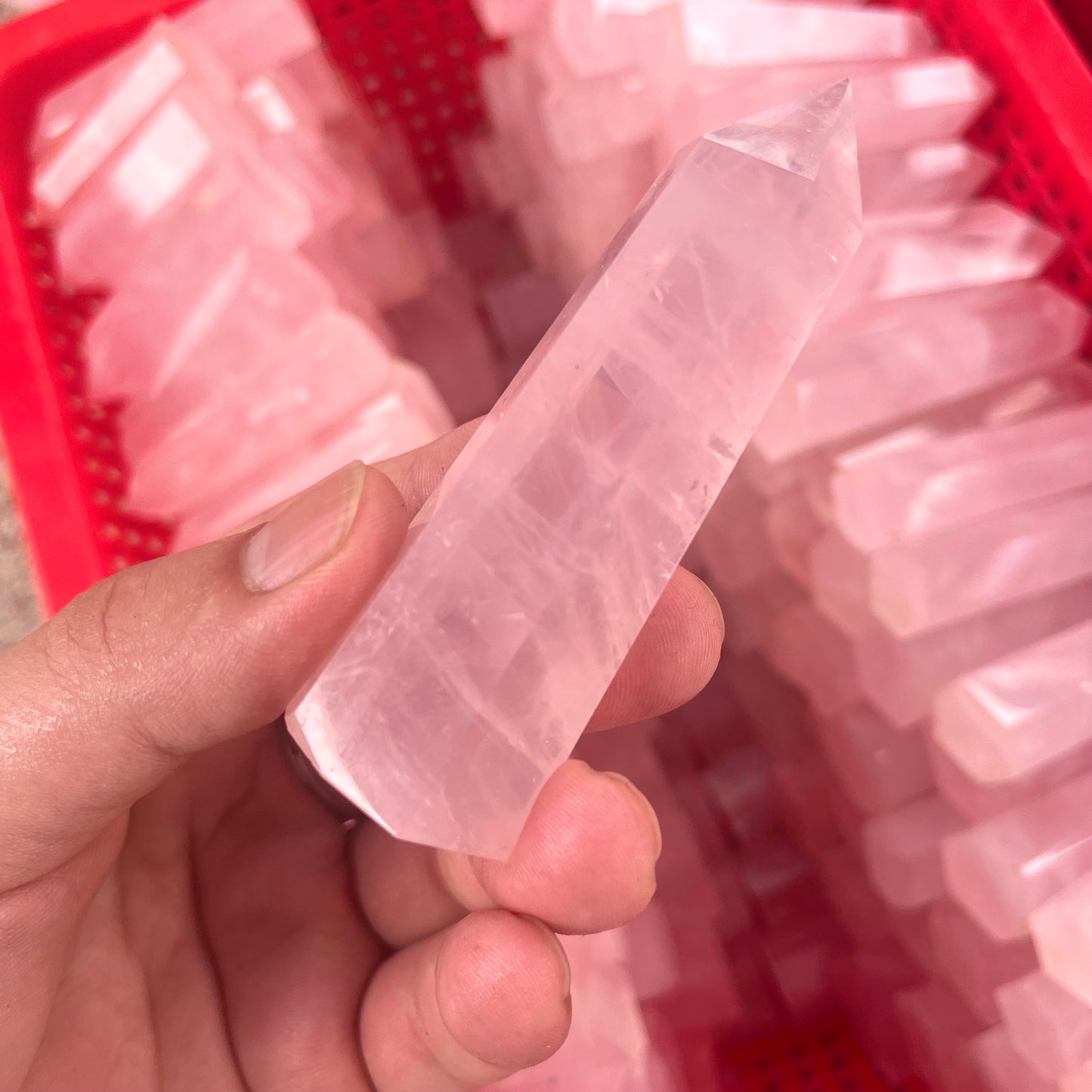 Rose Quartz Crystal Tower