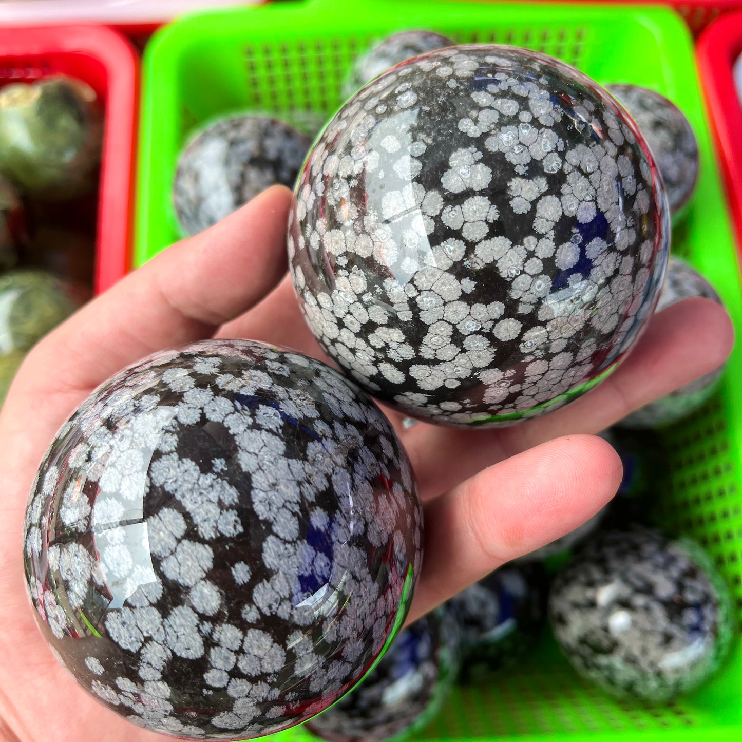 Snowflake Obsidian Sphere