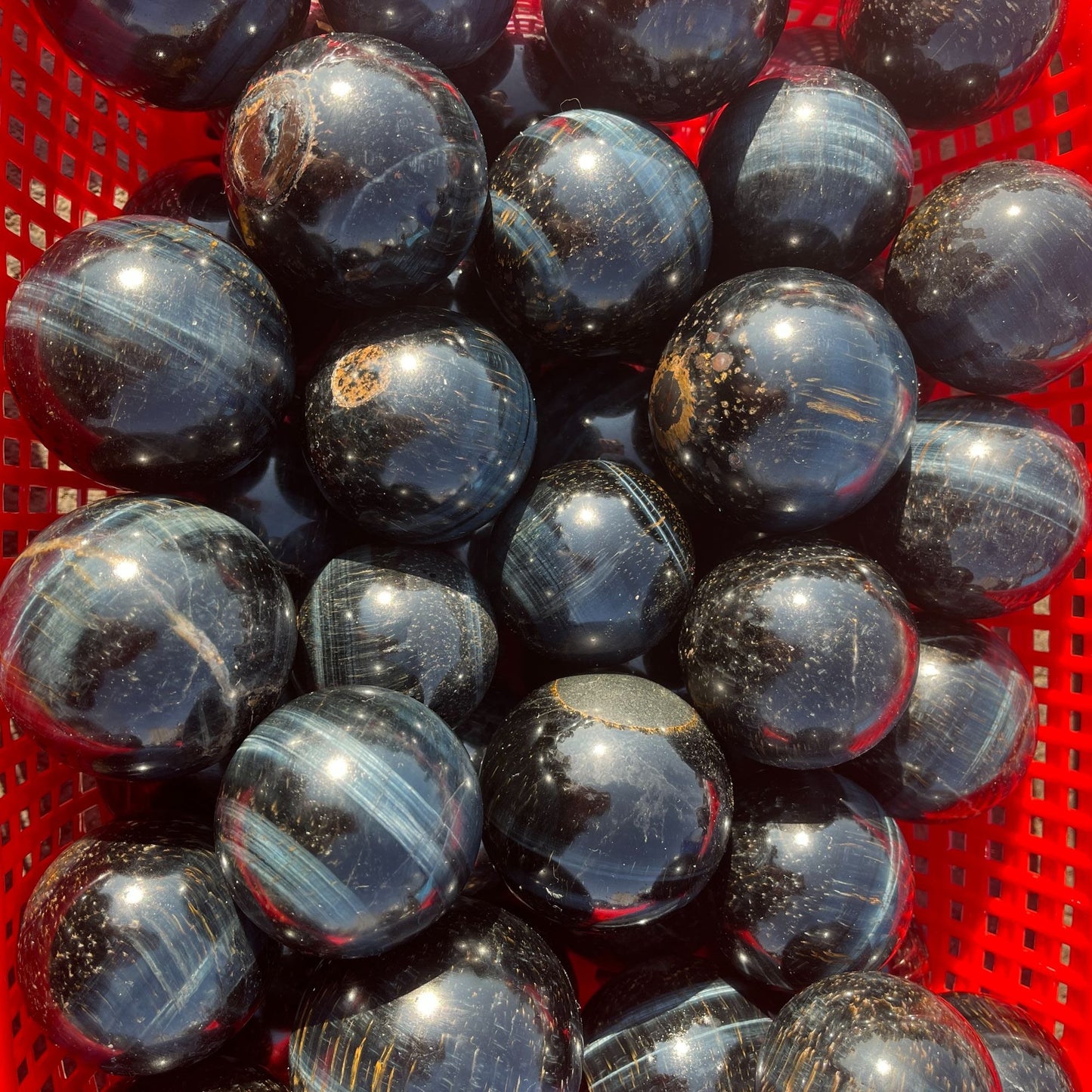 Blue Tiger Eye Stone sphere