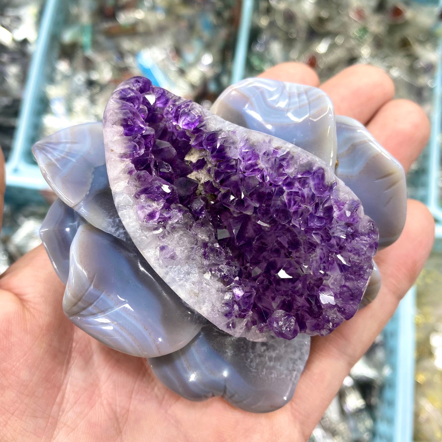 Amethyst Flower Carving