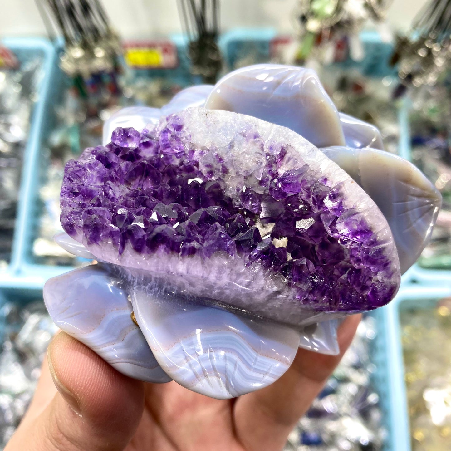 Amethyst Flower Carving