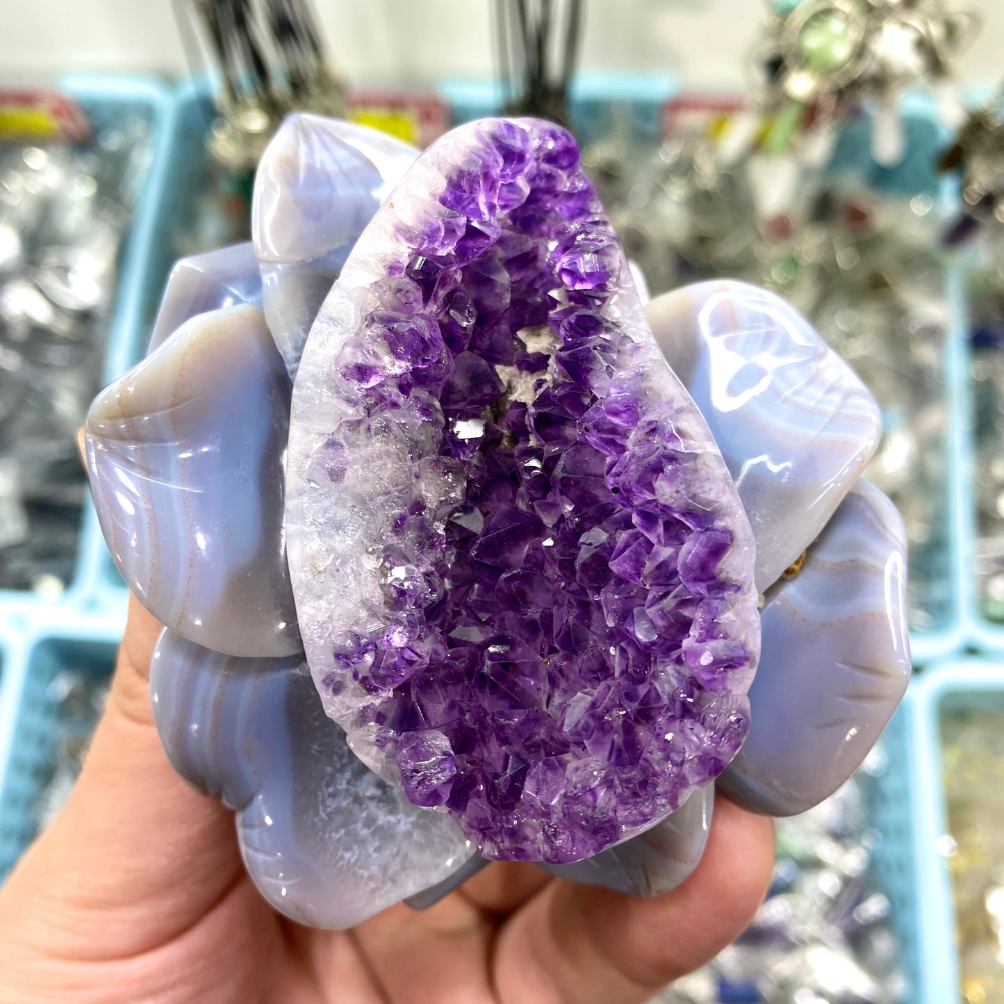 Amethyst Flower Carving
