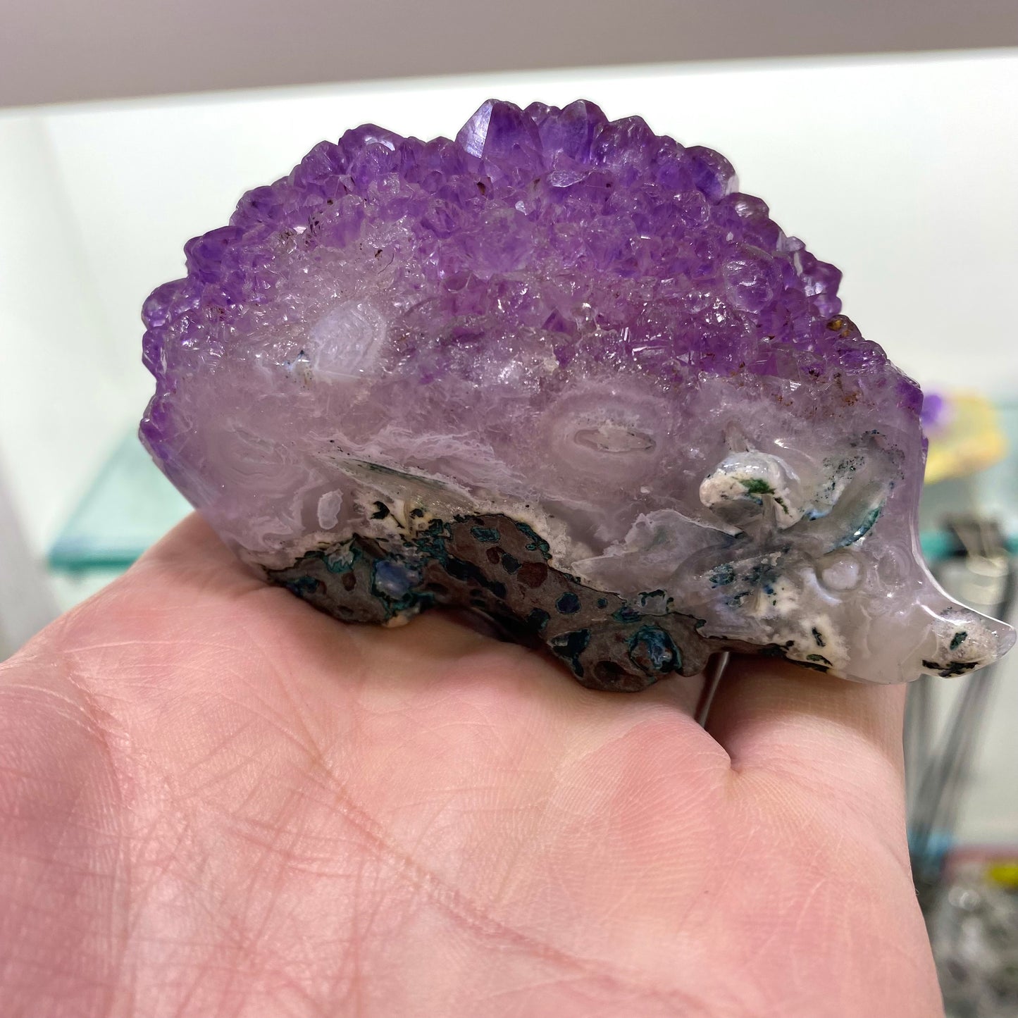 Amethyst Hedgehog Carving