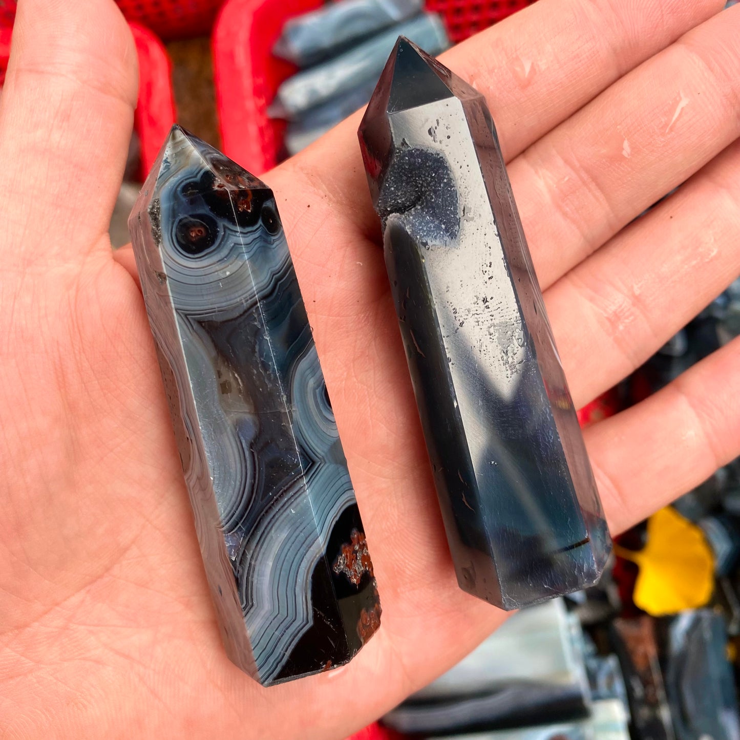 Black Striped Agate Tower