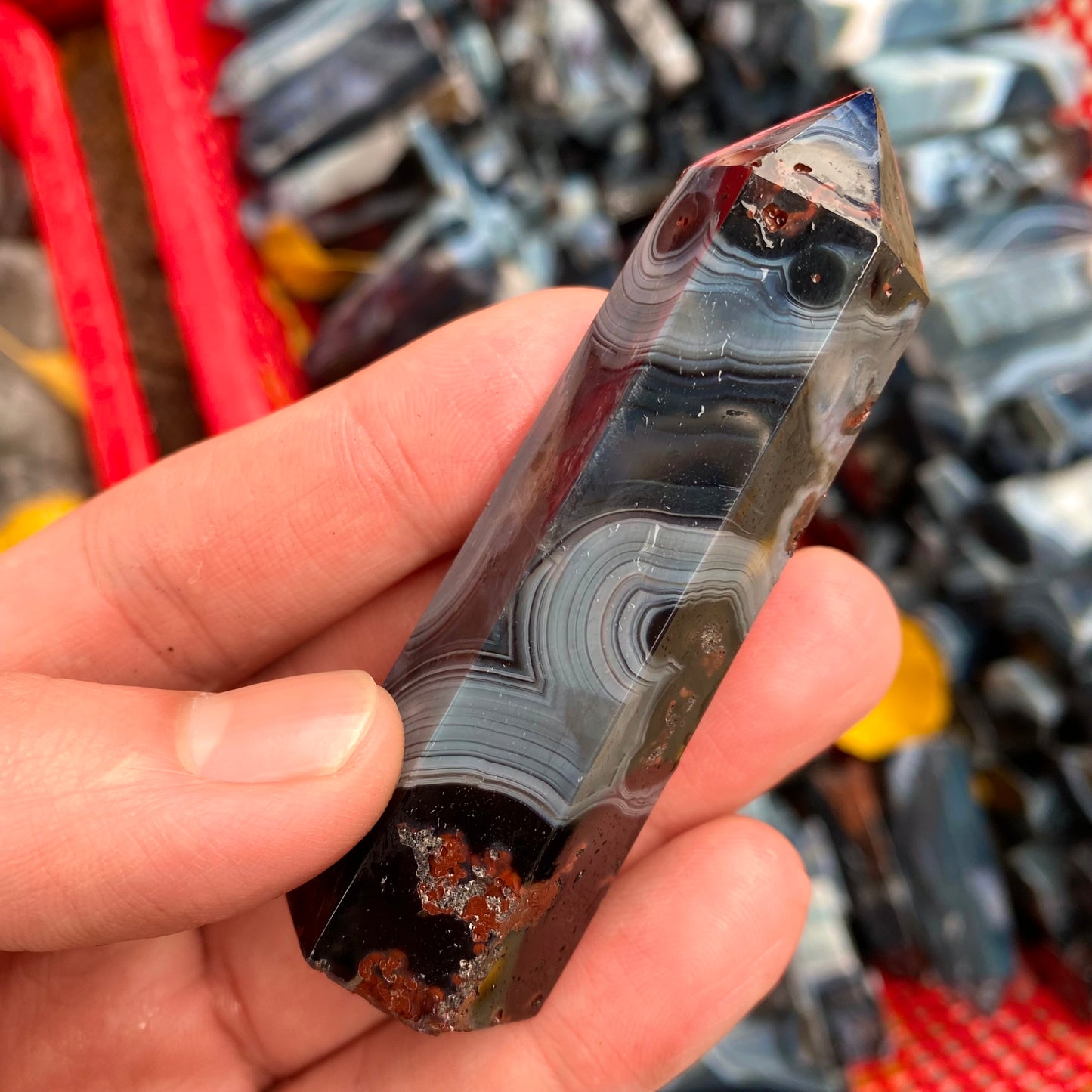 Black Striped Agate Tower