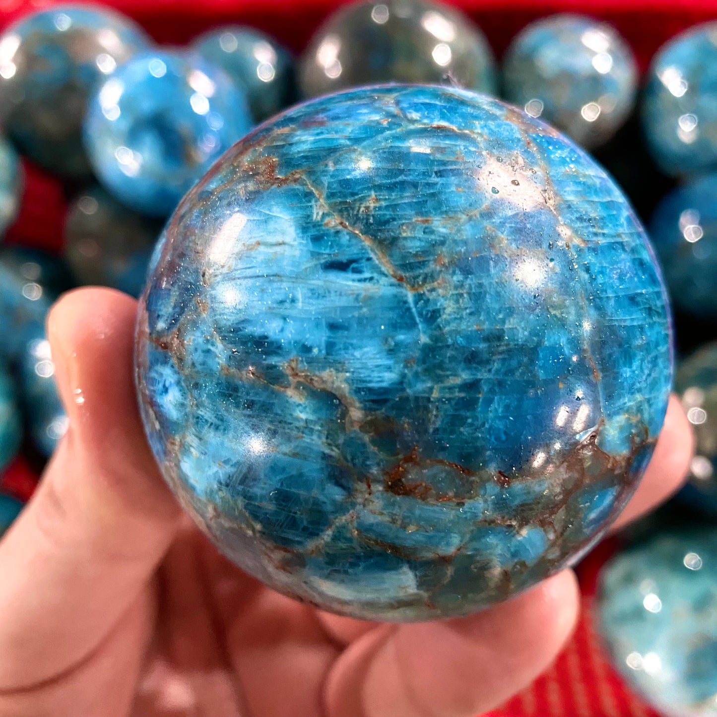 Blue Apatite Sphere