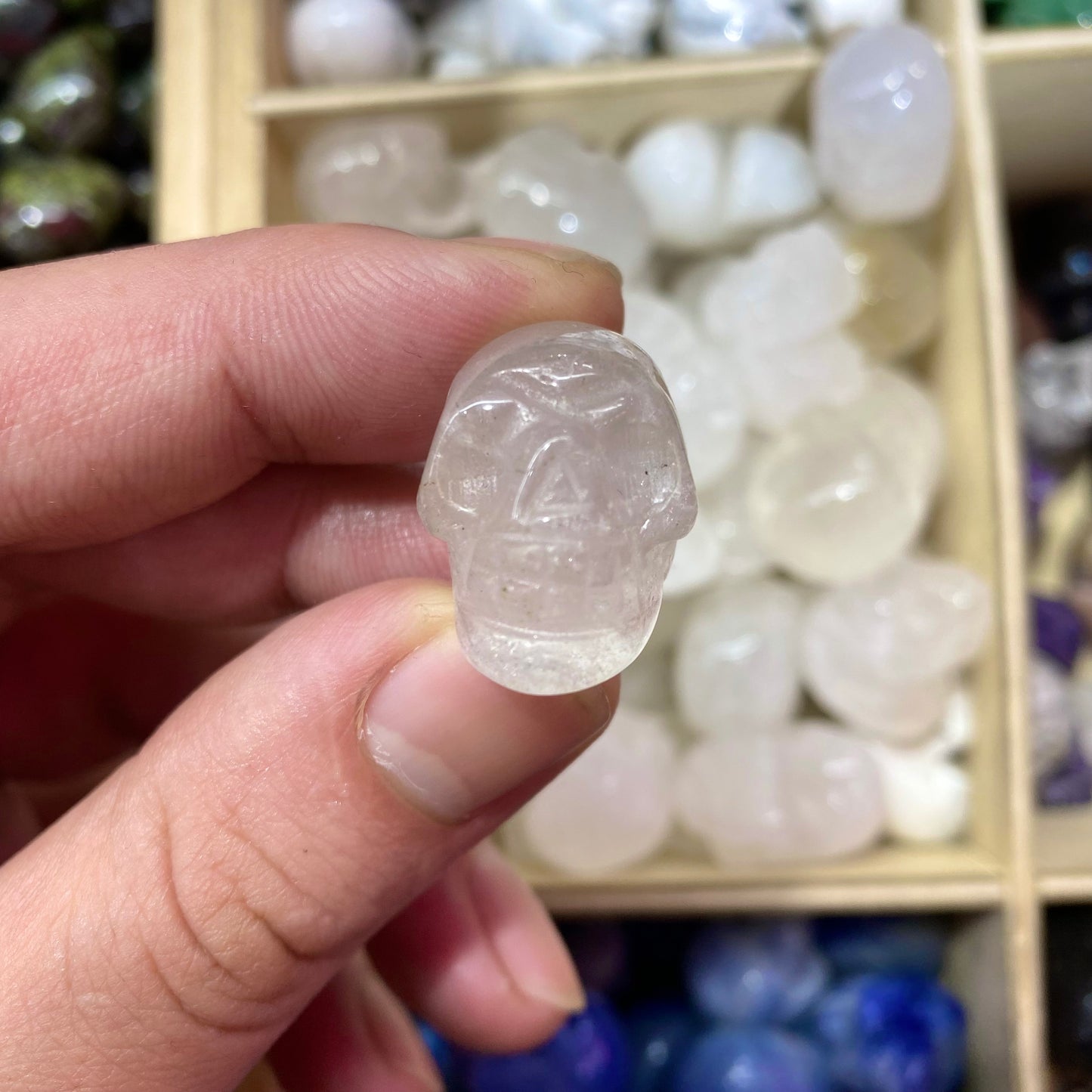 Clear Quartz Skull Carving