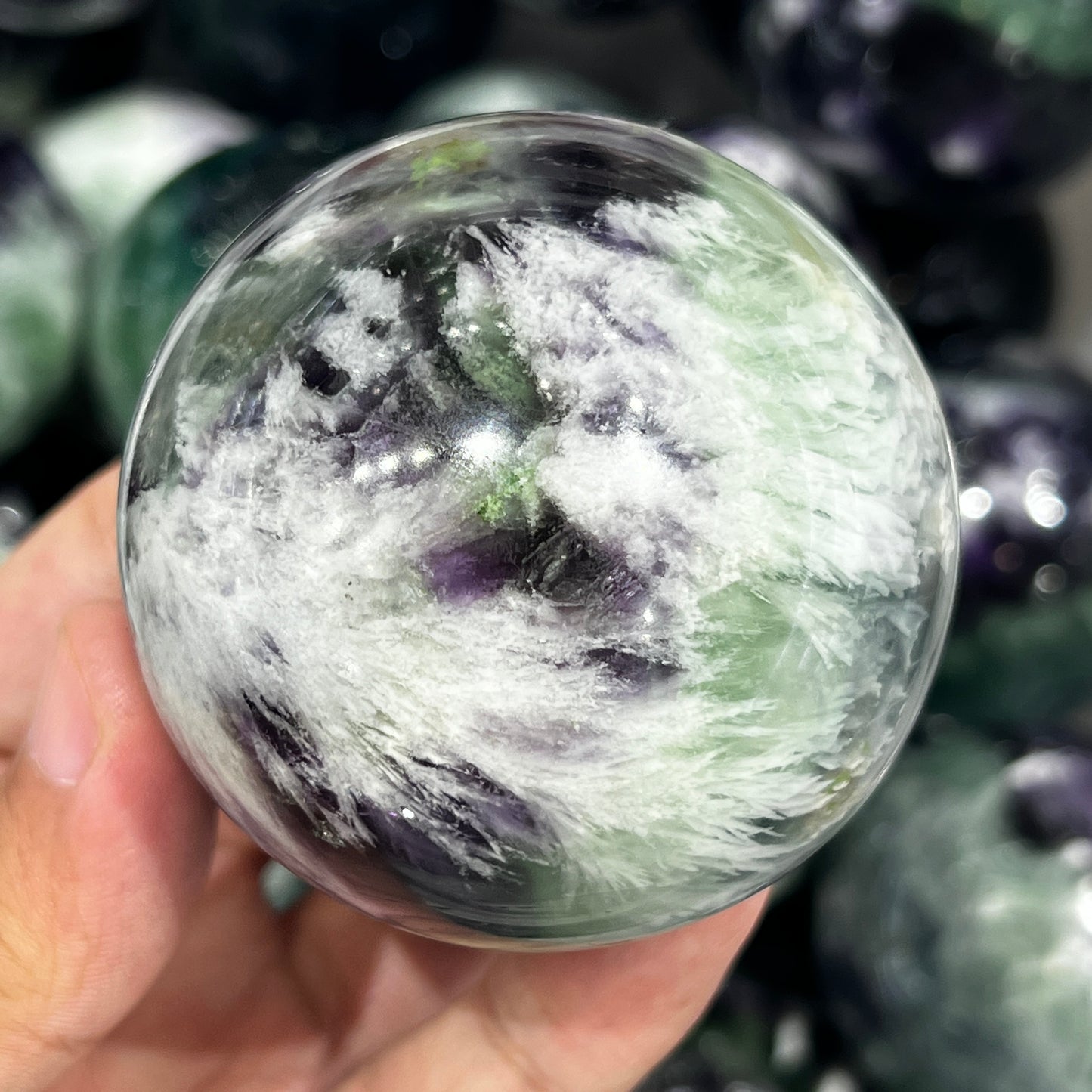 Feather Fluorite Spheres