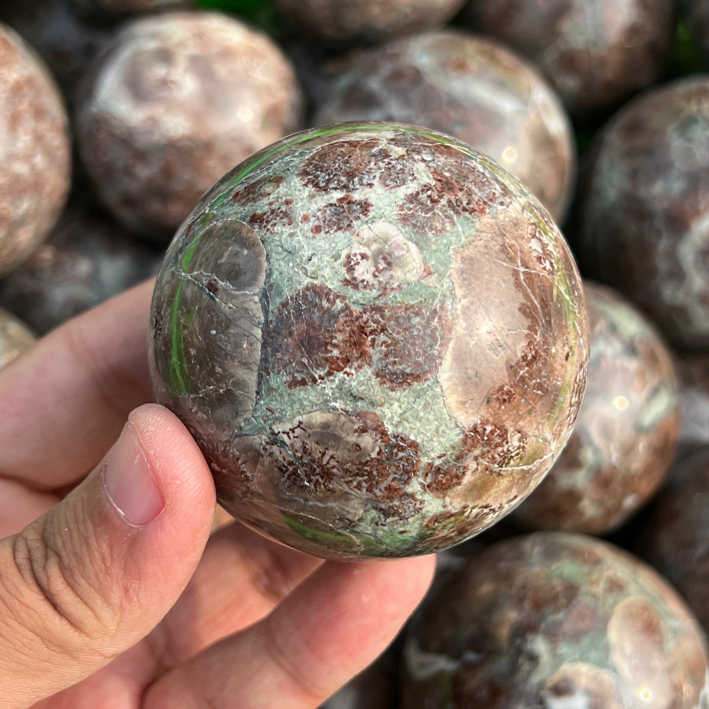 Green Sakura Agate Sphere