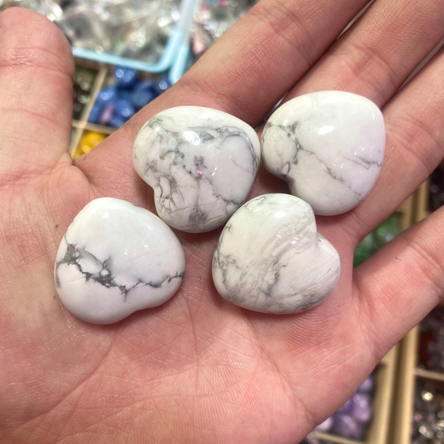 Howlite Heart Carving