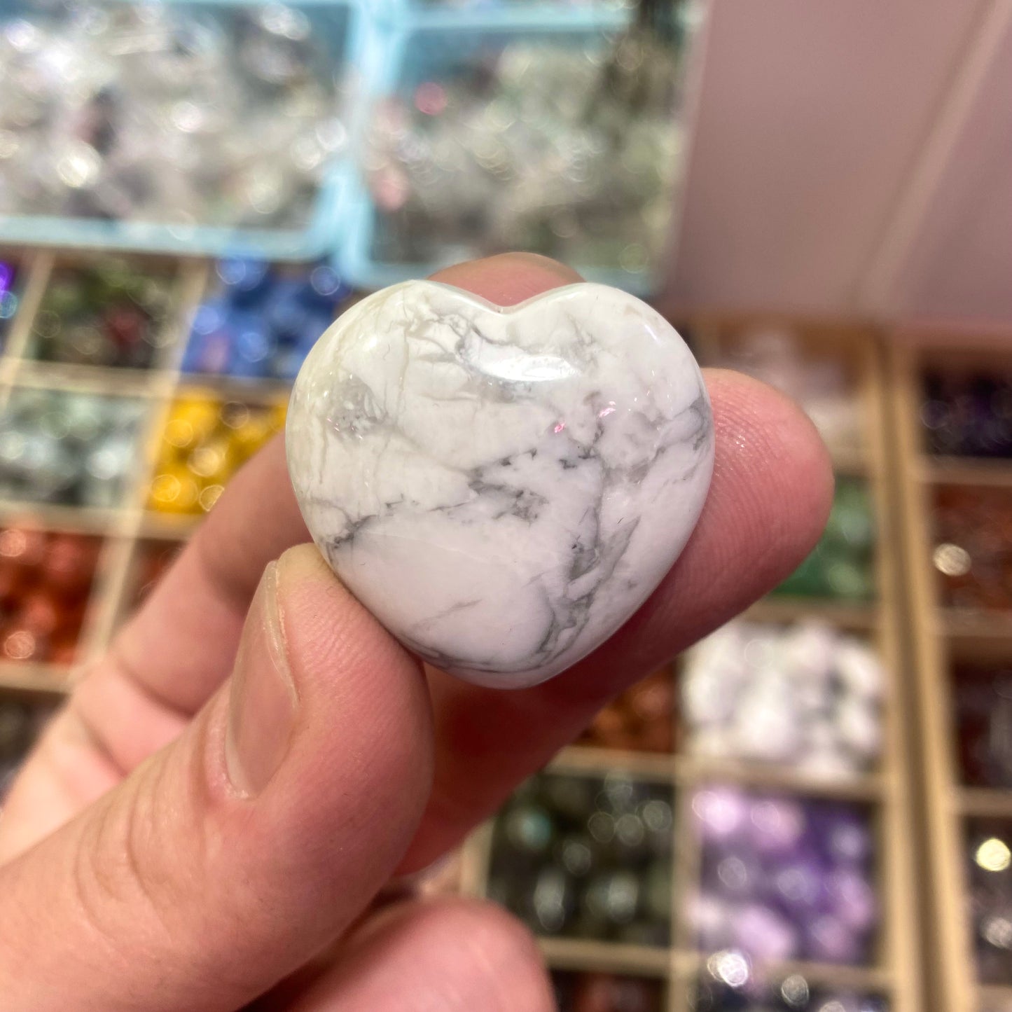 Howlite Heart Carving