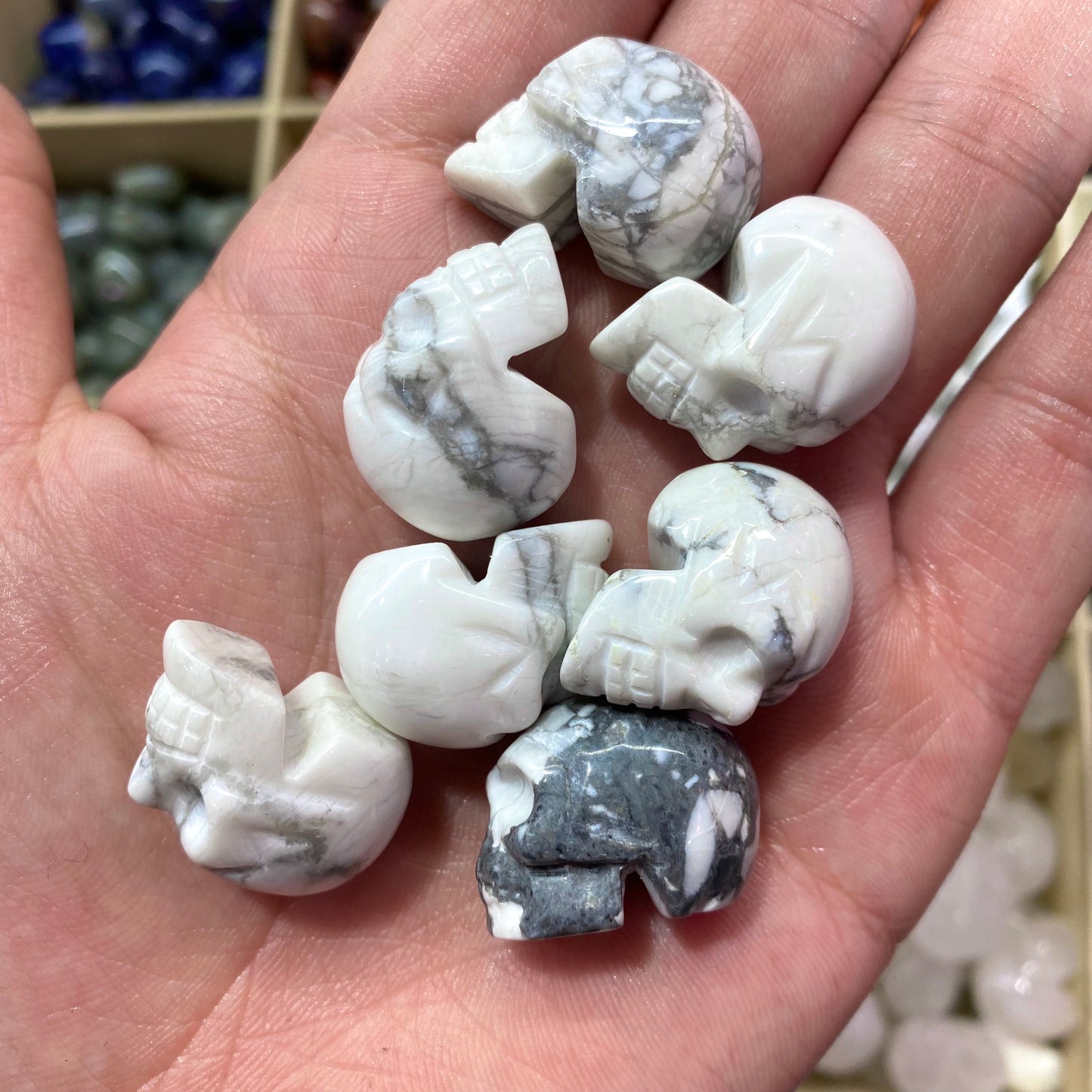 Howlite Skull Carving