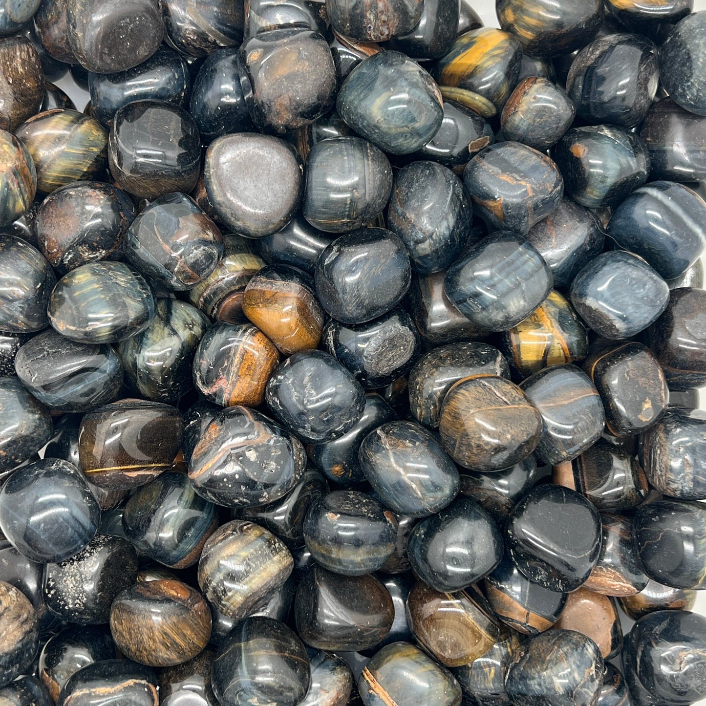 Blue Tiger Eye Gemstone | Tiger Eye Tumbled | WaterfrontCrystal