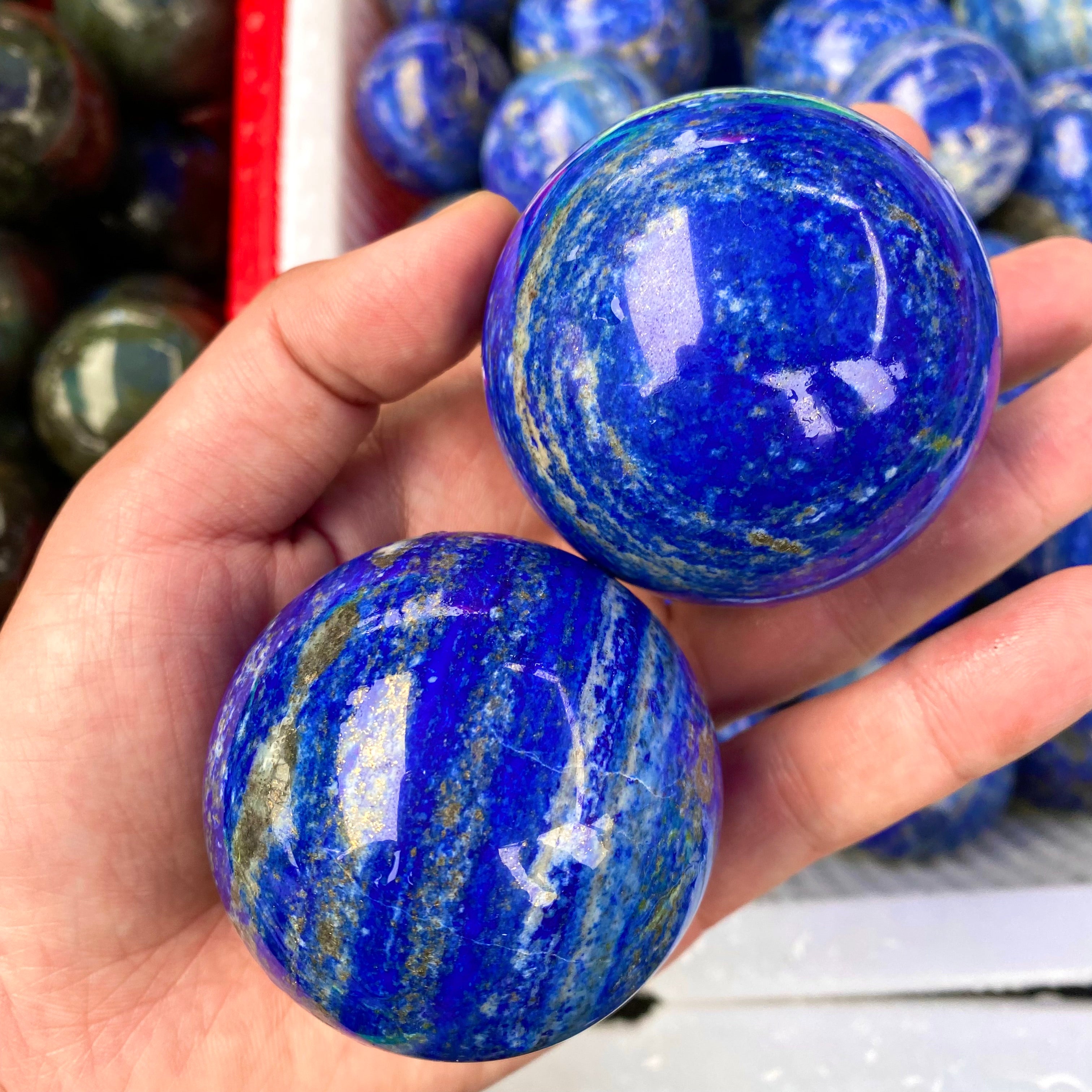 16-19mm) Natural Lapis Lazuli Quartz Blue Crystal Lucency Sphere