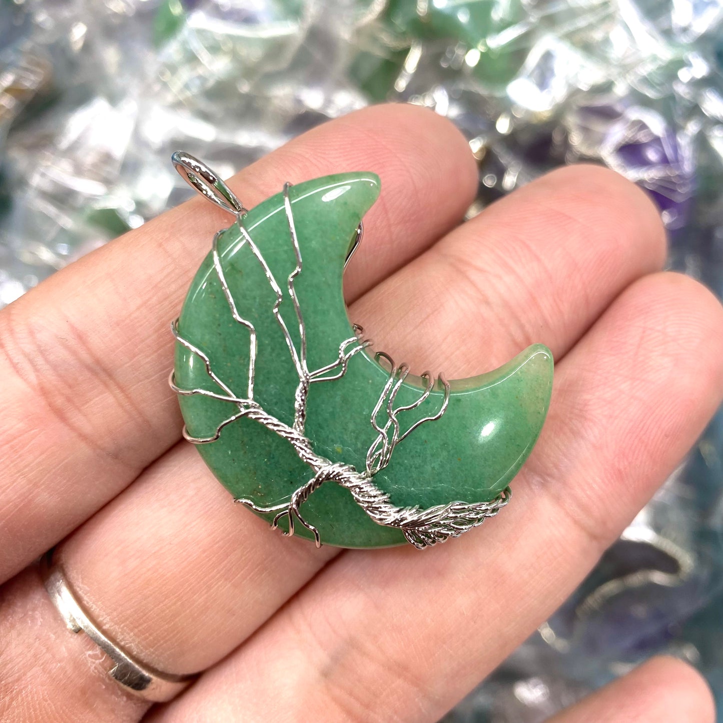Moon Tree of Life Crystal Pendant