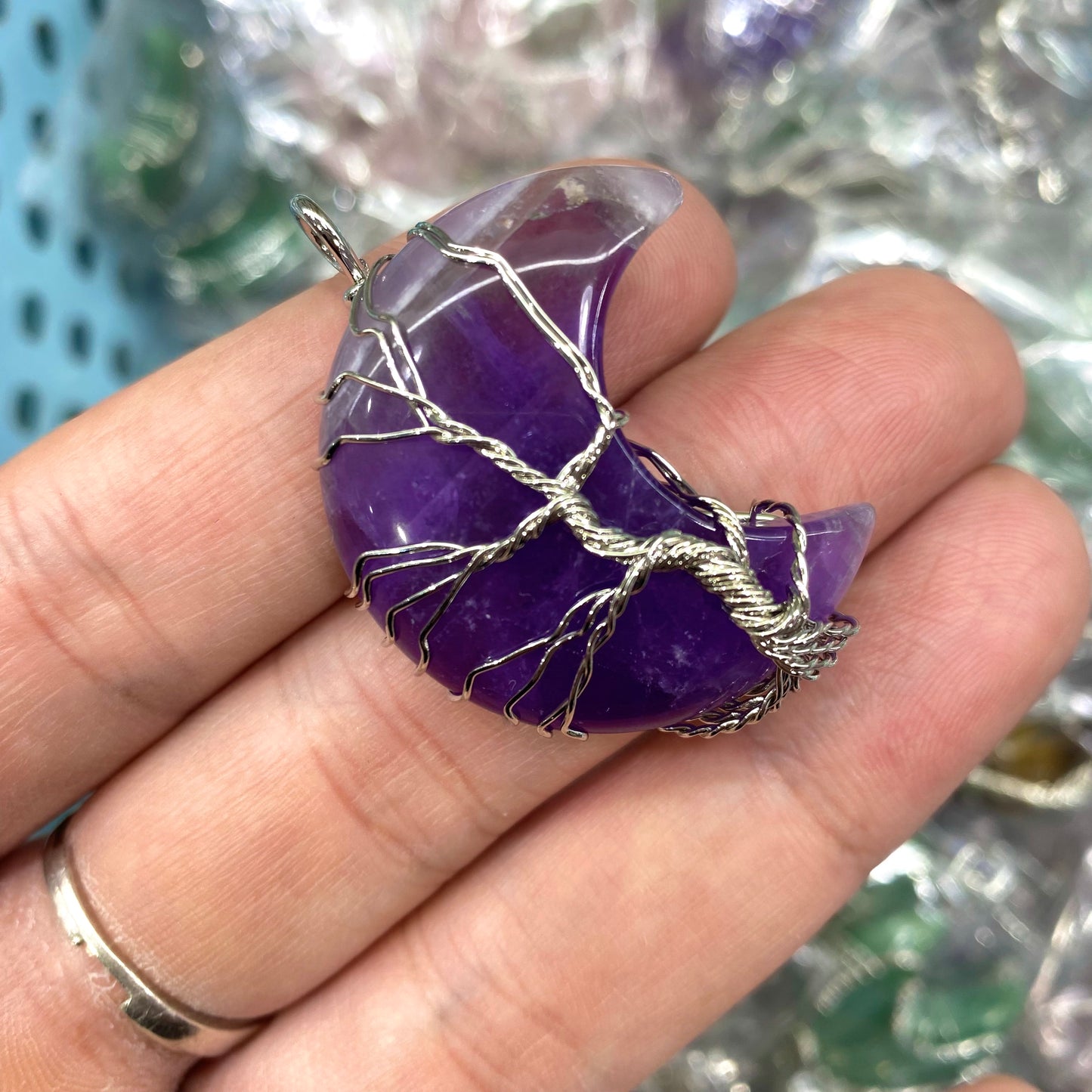 Moon Tree of Life Crystal Pendant