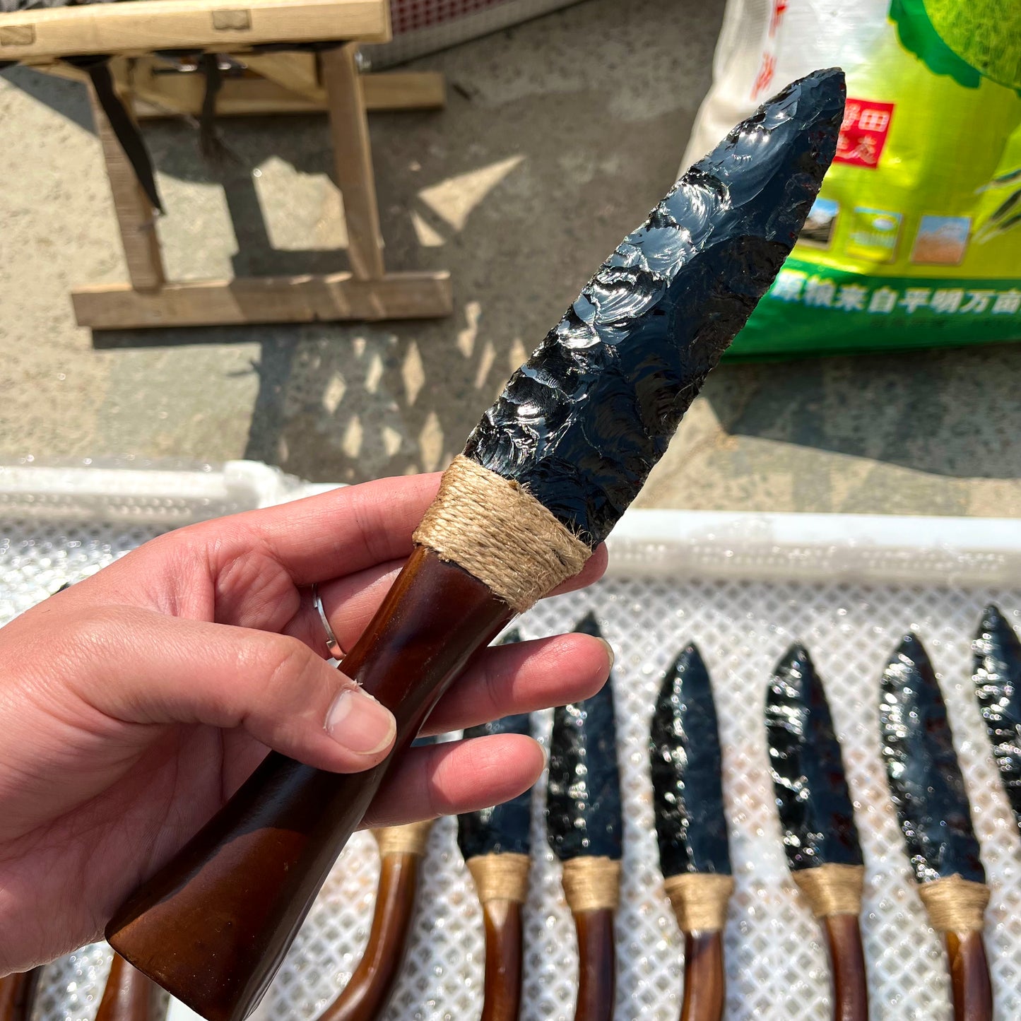 Obsidian Knife Carving