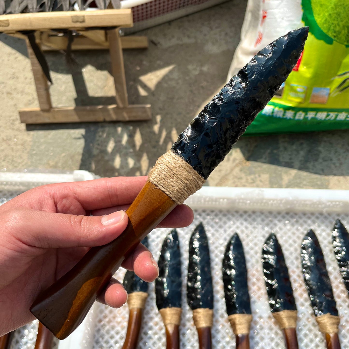 Obsidian Knife Carving
