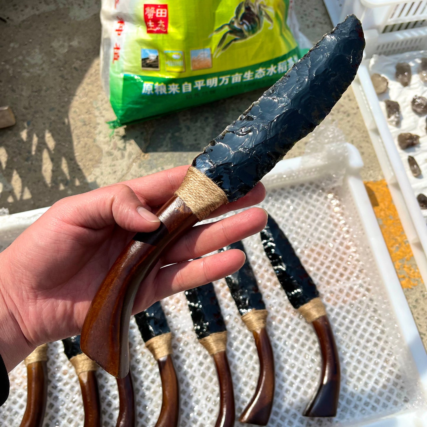 Obsidian Scimitar Carving