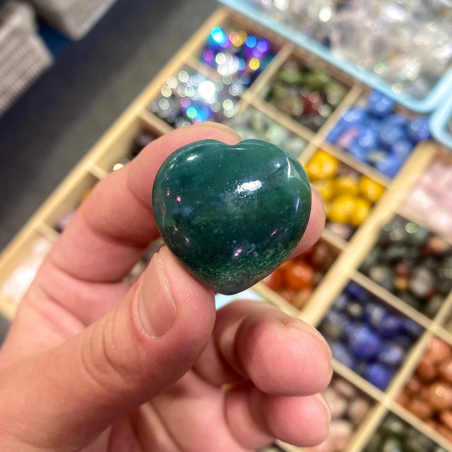 Ocean Jasper Heart Carving