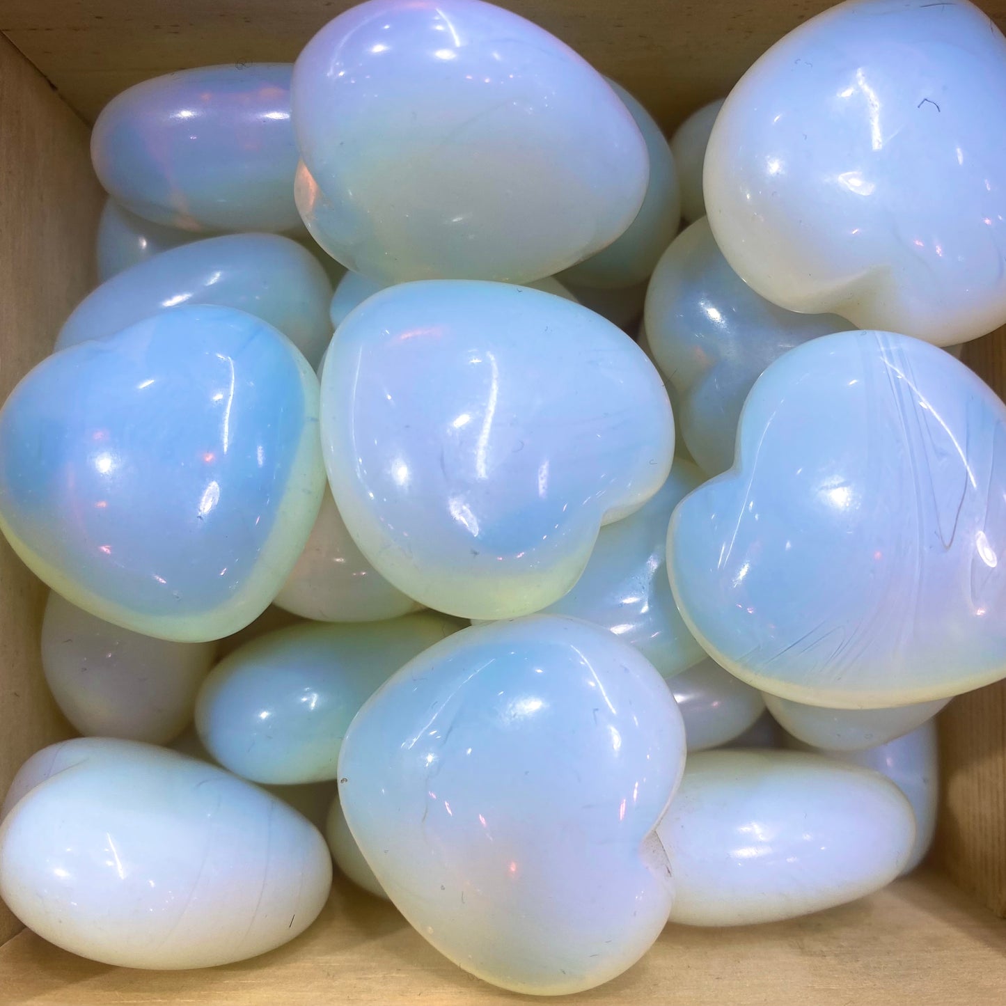 Opalite Heart Carving