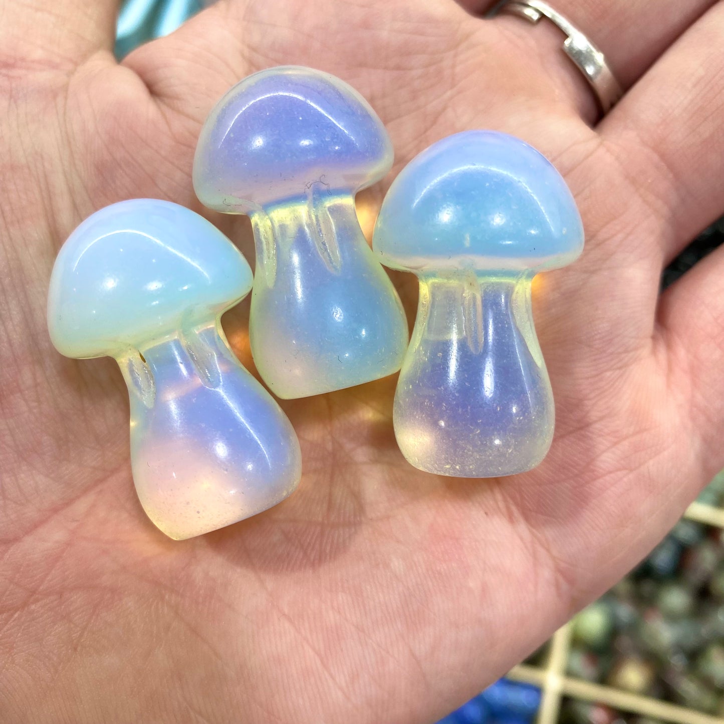 Opalite Mushroom Carving