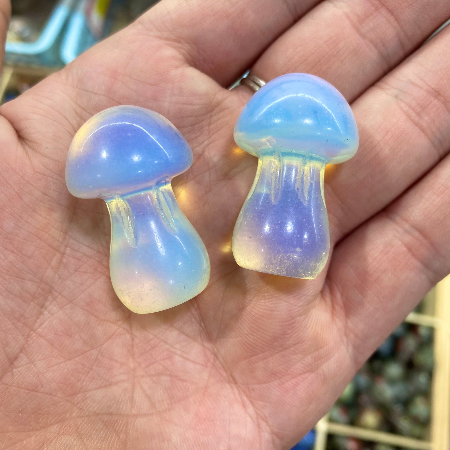 Opalite Mushroom Carving