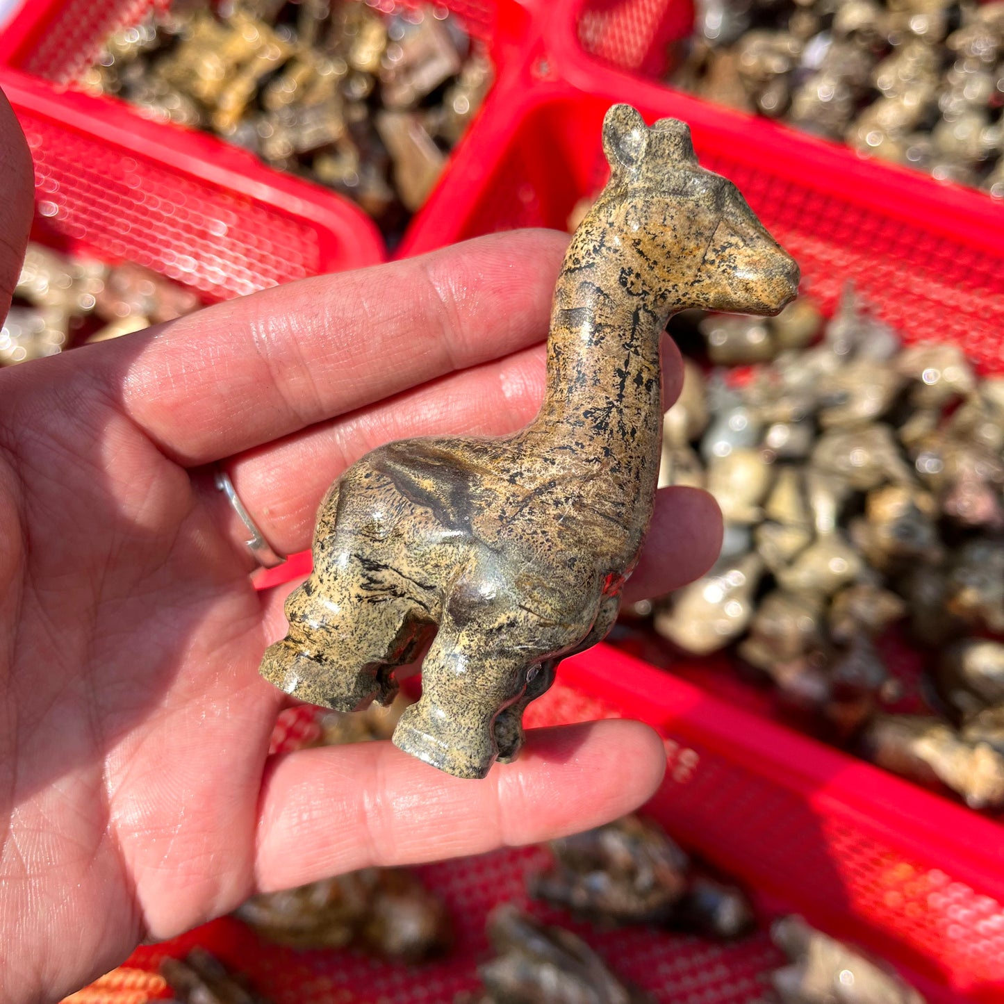 Picture Jasper Giraffe Carving