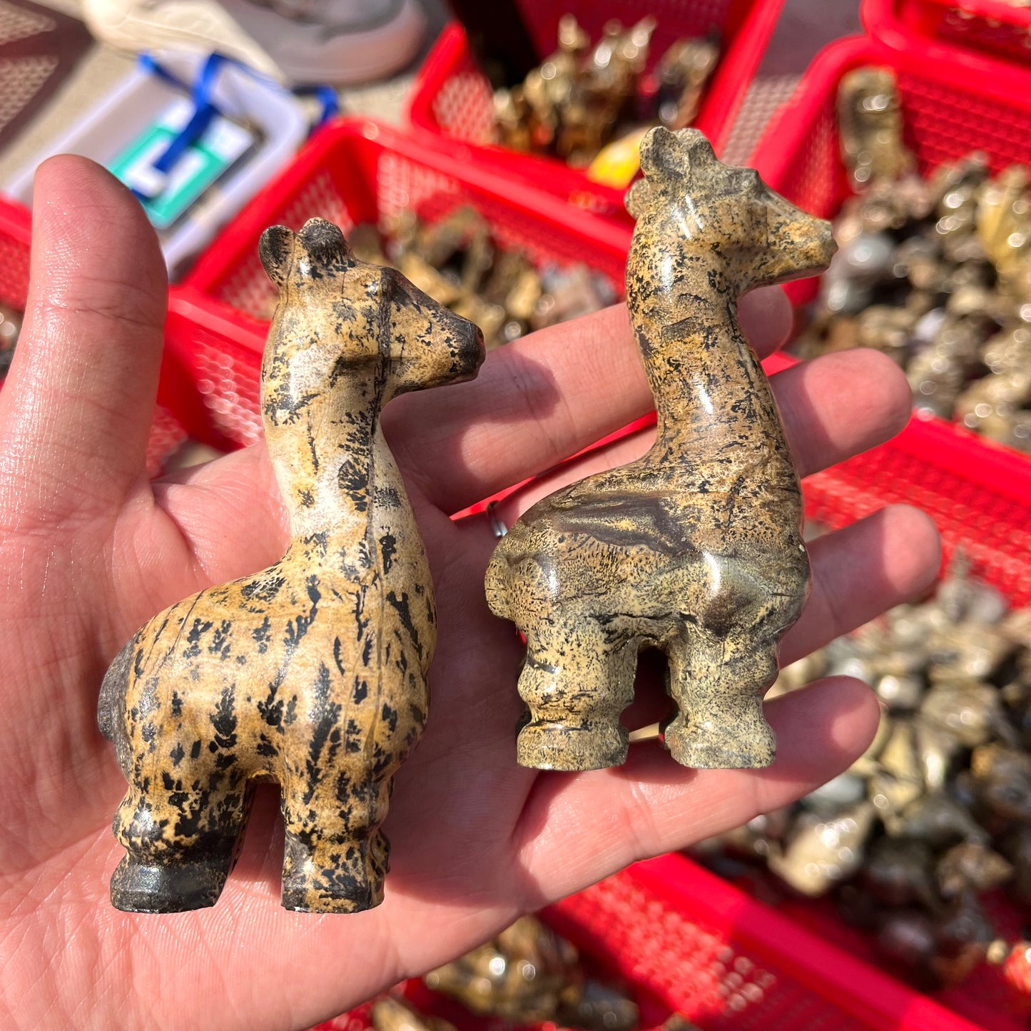 Picture Jasper Giraffe Carving
