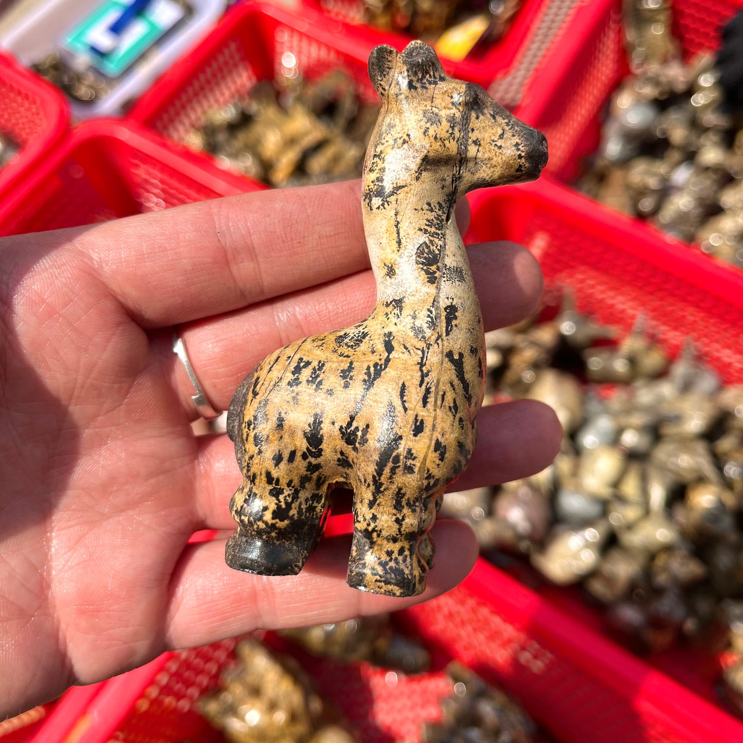 Picture Jasper Giraffe Carving
