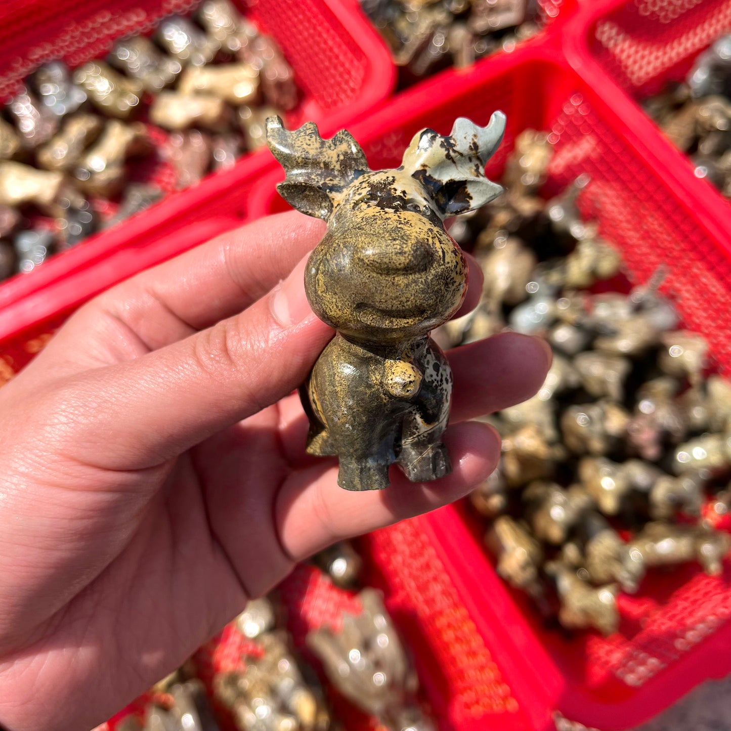 Picture Jasper Reindeer Carving