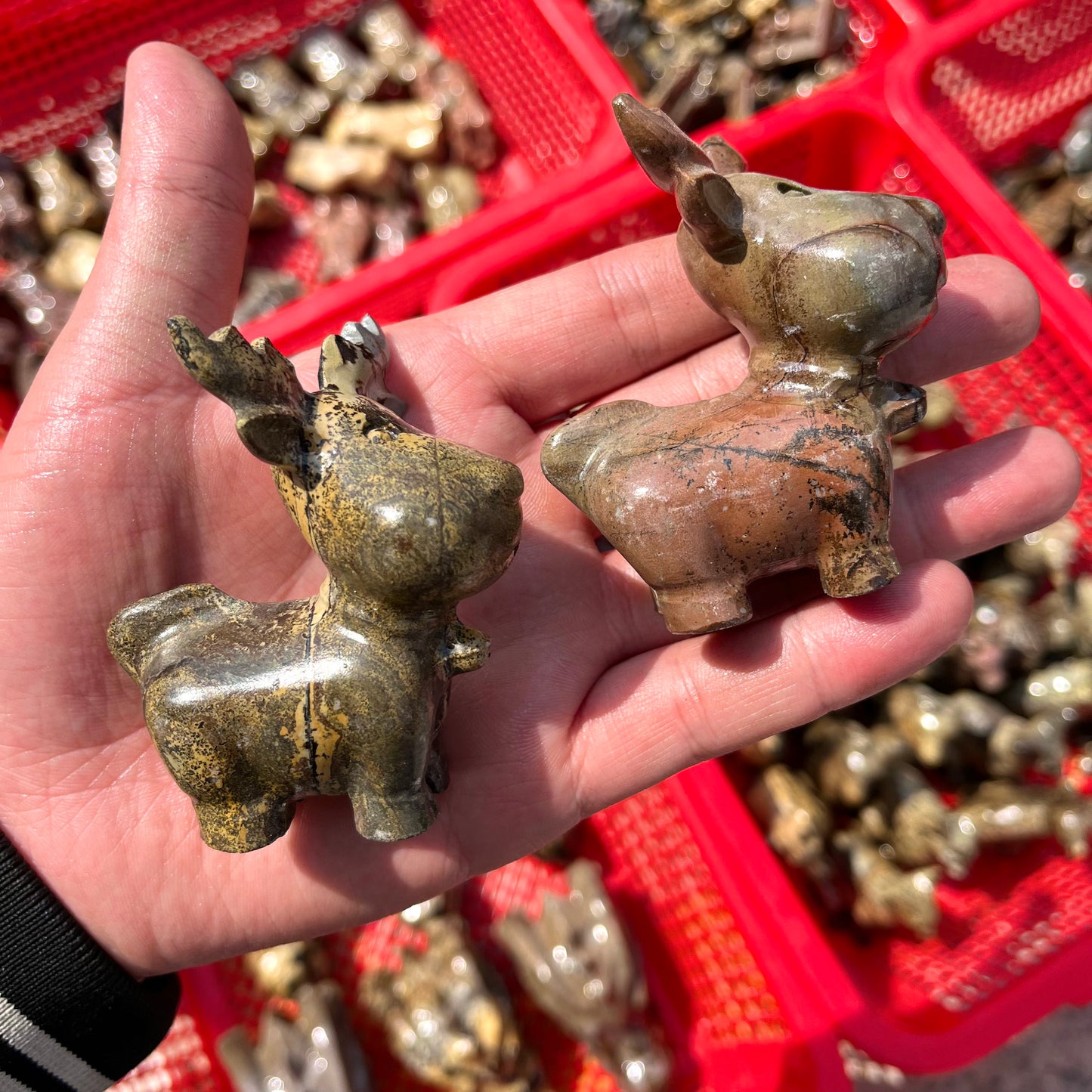 Picture Jasper Reindeer Carving