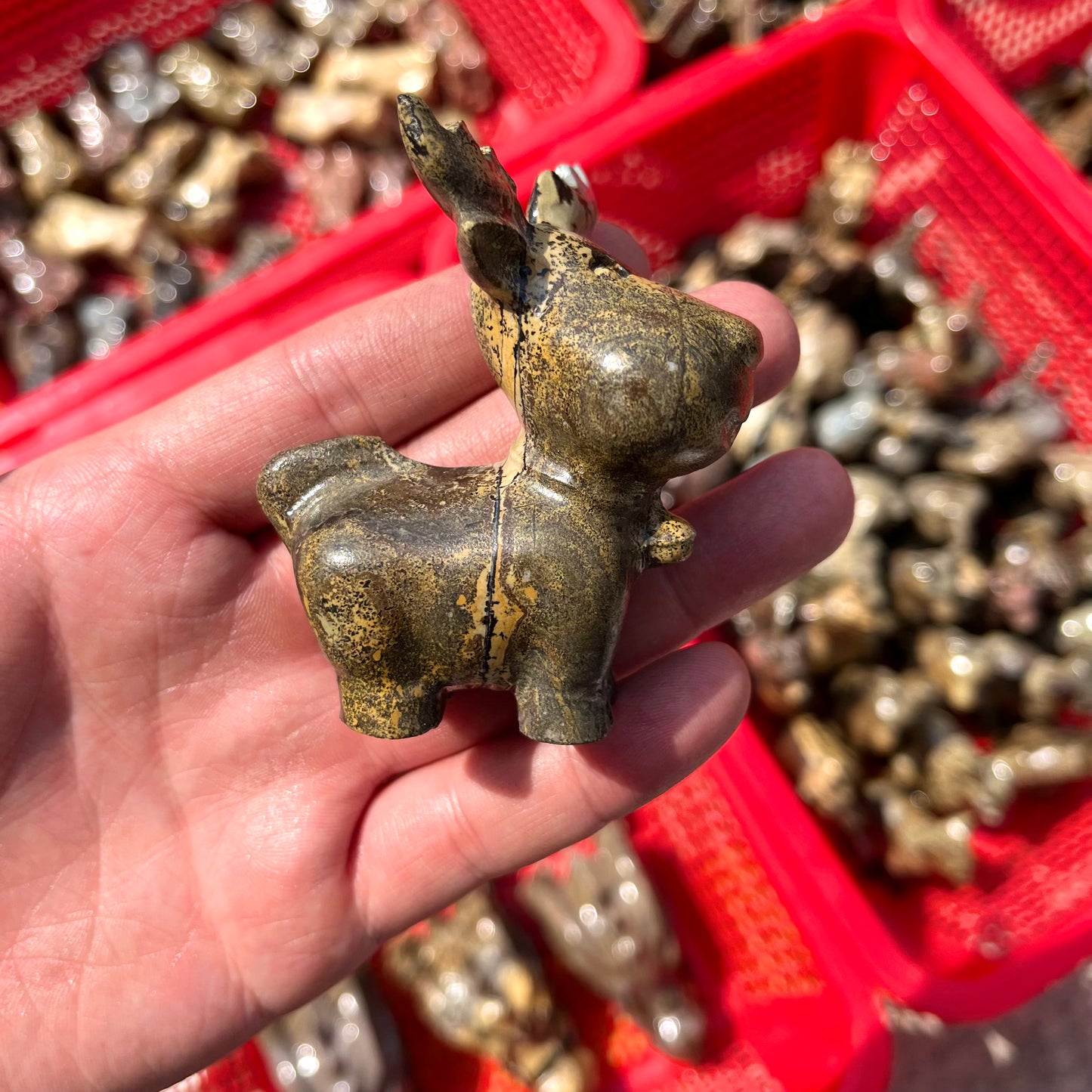 Picture Jasper Reindeer Carving