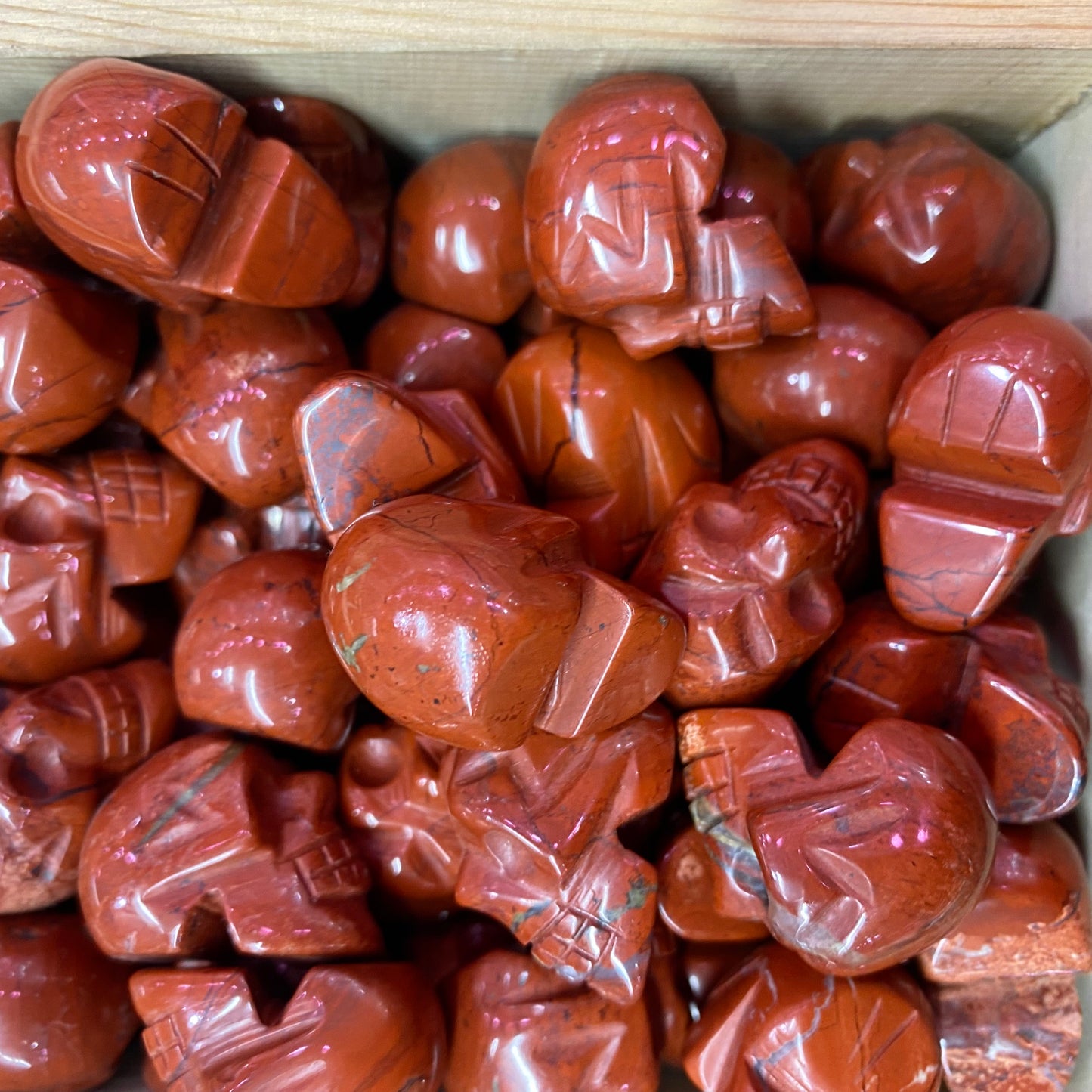 Red Jasper Skull Carving