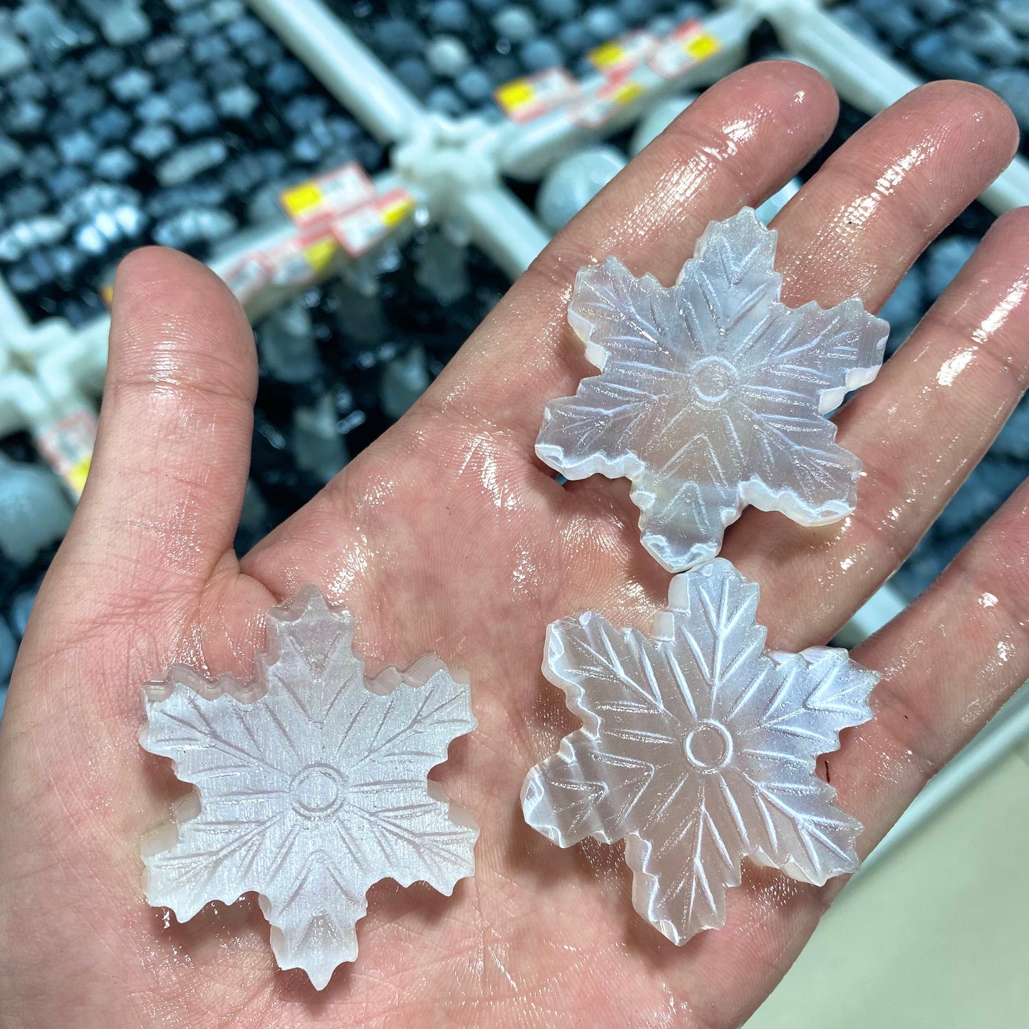 Selenite Snowflake Carving