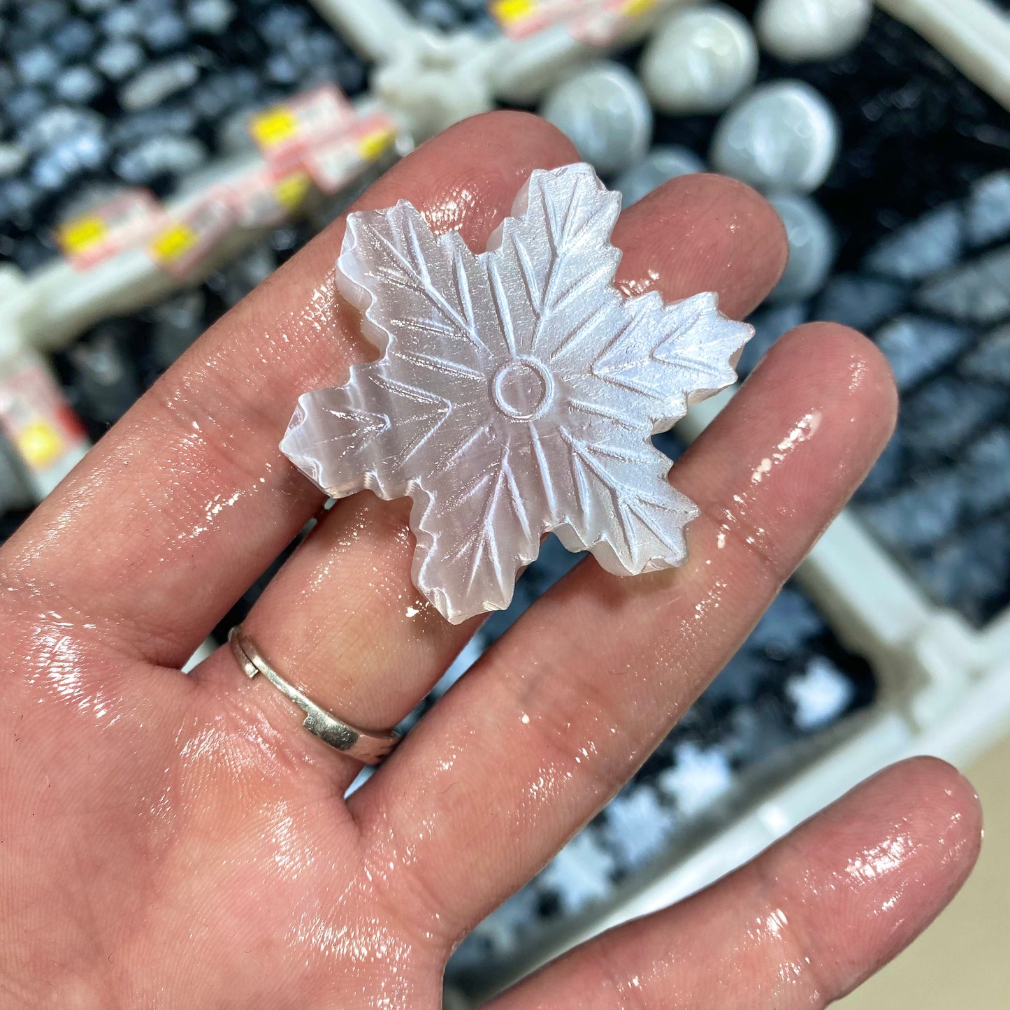 Selenite Snowflake Carving