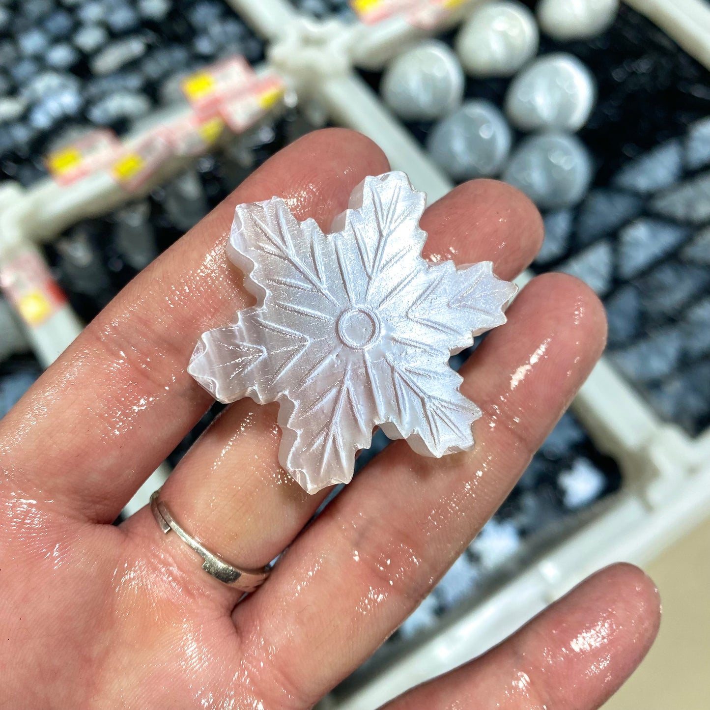 Selenite Snowflake Carving