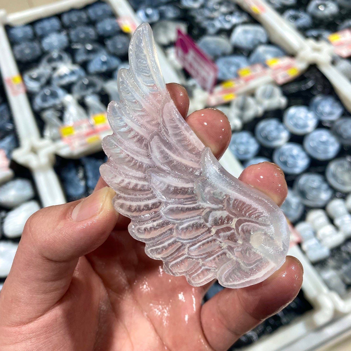 Selenite Wing Carving