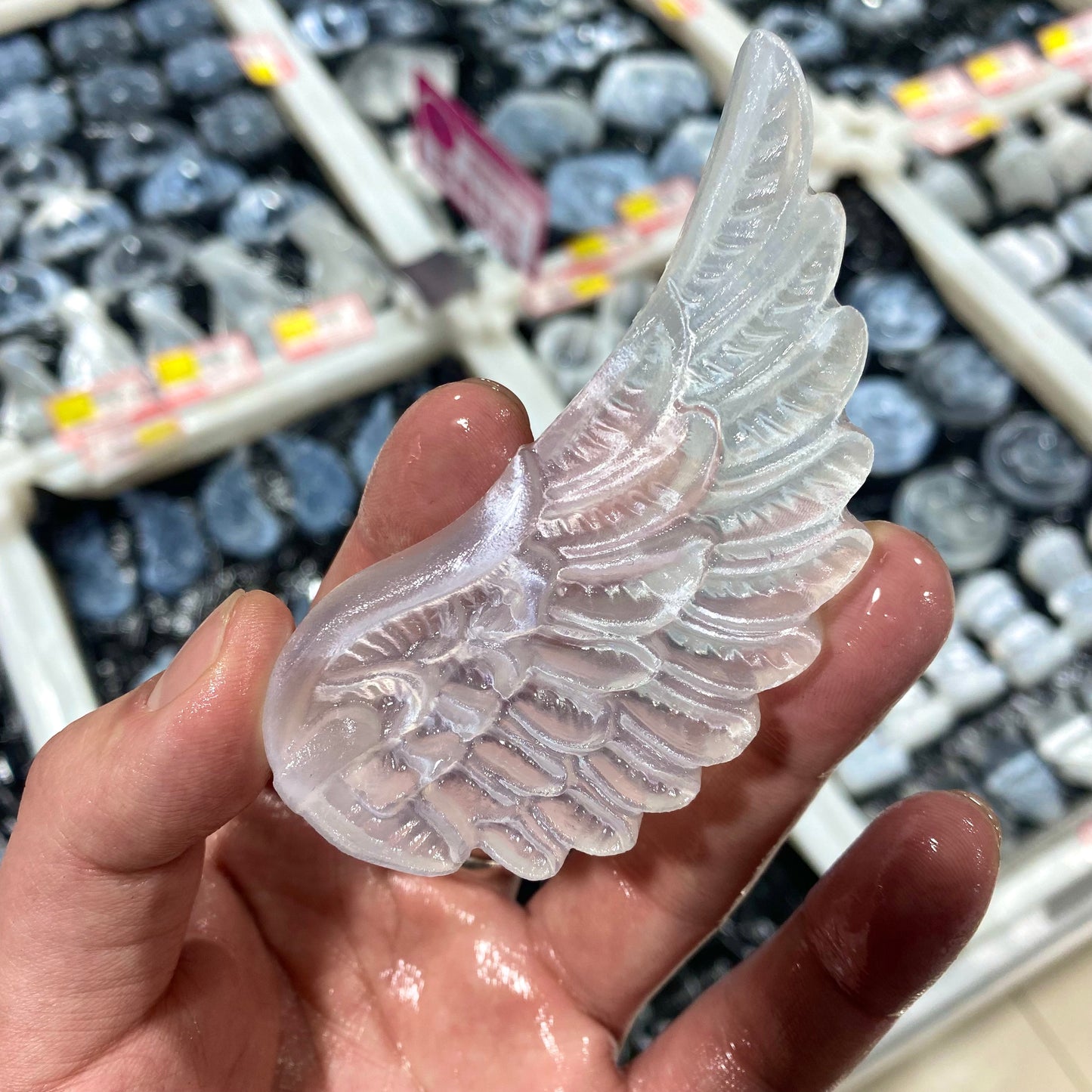 Selenite Wing Carving