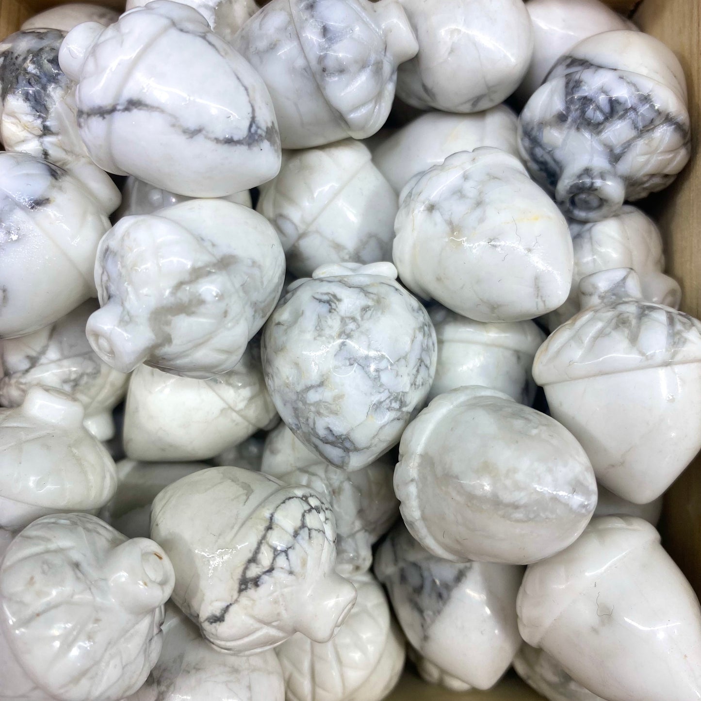 Howlite Pine Cone Carving