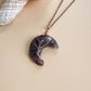 Antique Red Copper Moon Natural Stone Wrapped Tree of Life Pendant