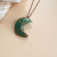 Antique Red Copper Moon Natural Stone Wrapped Tree of Life Pendant