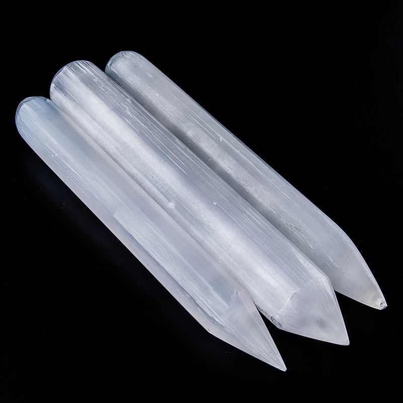 5 natural Moroccan Selenite column massage sticks