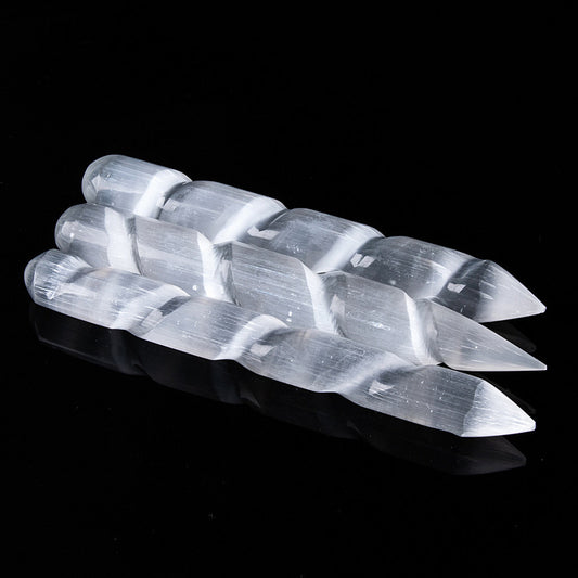 5 natural Moroccan Selenite column massage sticks