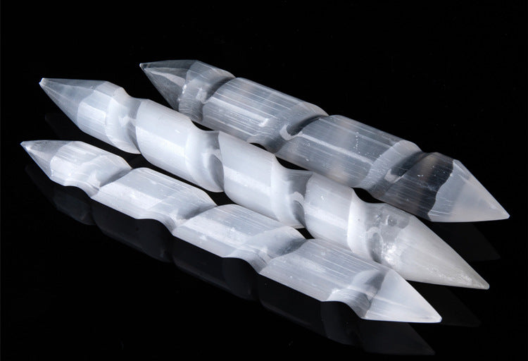 5 natural Moroccan Selenite column massage sticks