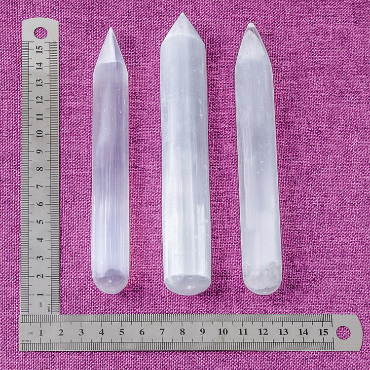 5 natural Moroccan Selenite column massage sticks