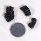 Natural black meteorite Lei Gong Mo rough stone Mineral specimen in acrylic box