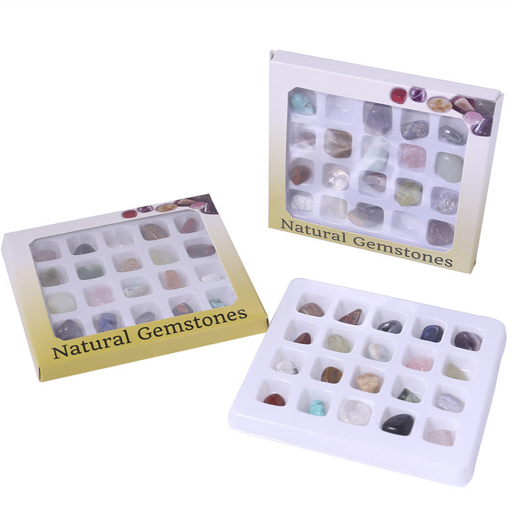 20 types of natural crystal mineral specimens mixed with gemstones